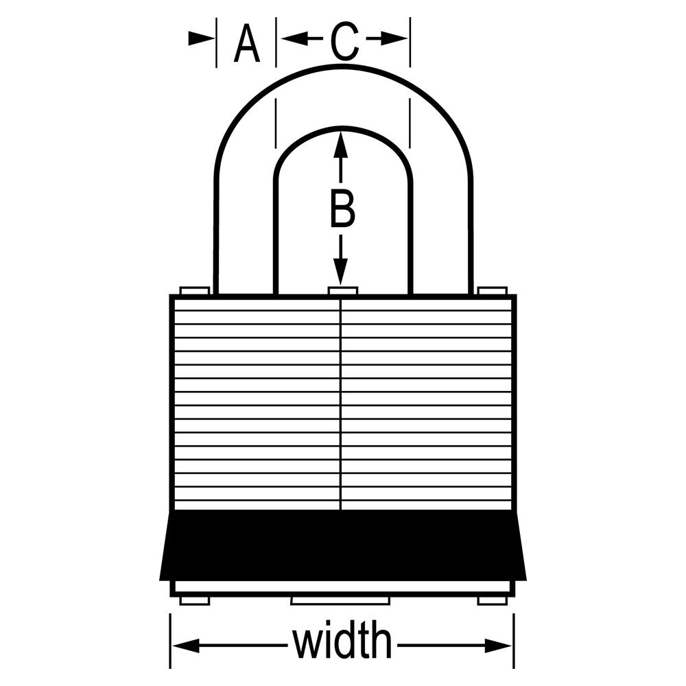 Master Lock 1-9/16 in Width Keyed Alike Hardened Steel Pin Tumbler Padlock, large image number 2