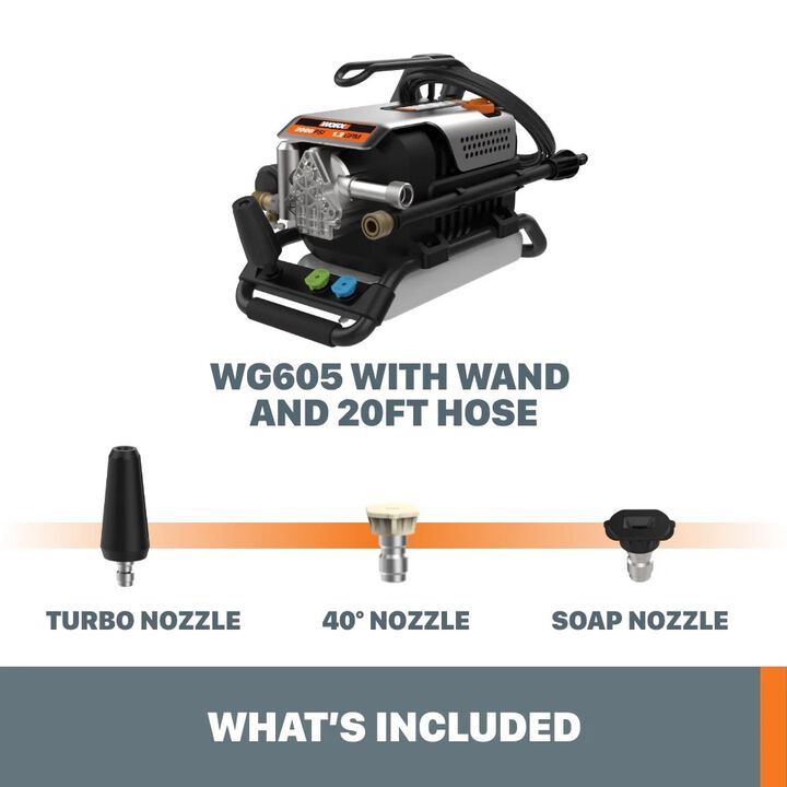 Worx 1800 PSI 1.2 GPM Electric Cold Water Pressure with 3 Spray Nozzles, large image number 9