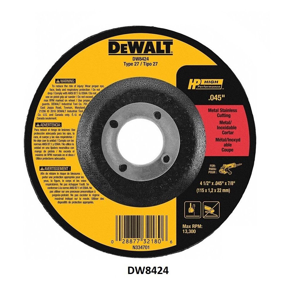 DEWALT 4-1/2 Inch x 0.045 Inch Type 27 Cut-Off Wheel Bundle, 10 Pieces, large image number 2