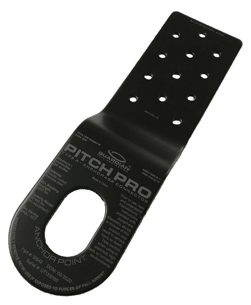 Guardian Fall Protection Pitch Pro Slotted Roof Anchor, Black, 25 Pack, large image number 1