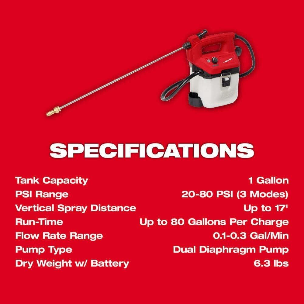 Milwaukee M12 1 Gallon 20-80 PSI Sprayer Kit, 1 Gallon Sprayer Tank Bundle, large image number 7