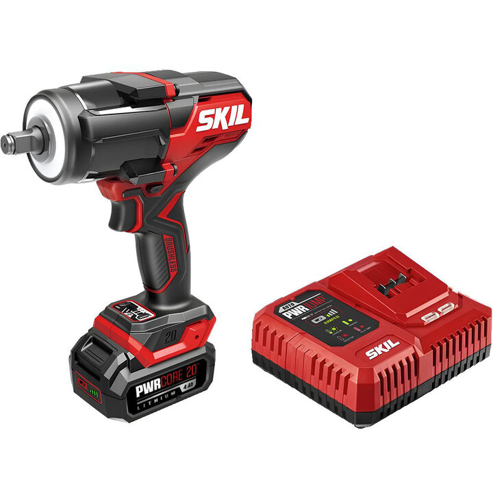 SKIL PWR CORE 20 Brushless 20V 1/2 in Mid-Torque Impact Wrench Kit