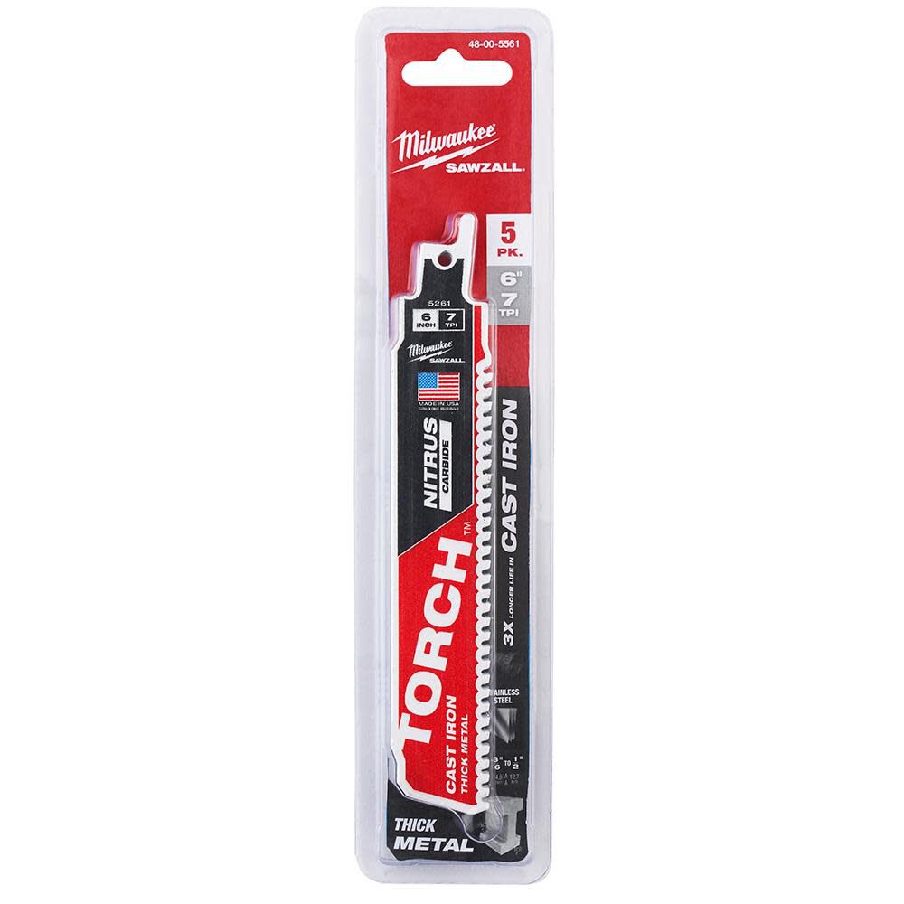 Milwaukee 6inch 7TPI The TORCH for CAST IRON with NITRUS CARBIDE 5PK, large image number 14