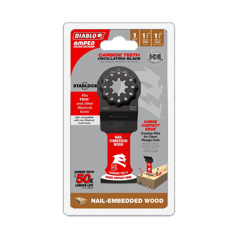 Diablo Tools 1-1/4in Starlock AMPED Carbide Teeth Oscillating Blade for Nail-Embedded, large image number 5