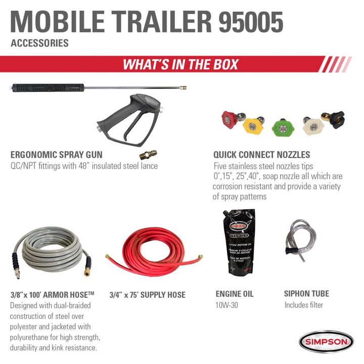 Simpson 4000 PSI 4.0 GPM Gas Powered Hot Water Pressure Washer Trailer with 4 Spray Tips, large image number 10