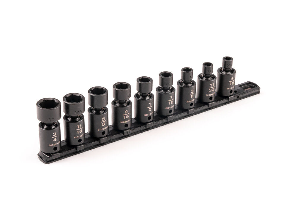 Tekton 3/8 Inch dr Universal Joint Impact Socket Set, 9 Pieces 5/16-3/4 Inch, large image number 2