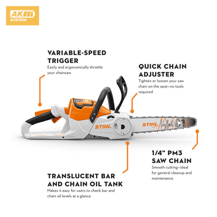 Stihl MSA 70 C-B 1/4inch PM3 Cordless Chainsaw (Bare Tool), large image number 1