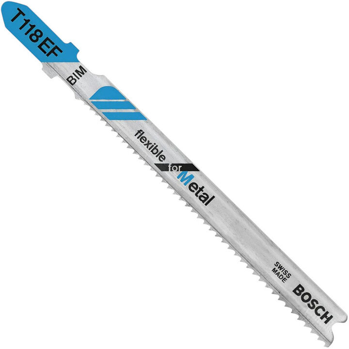 Bosch 3-5/8 Inch 11-18 TPI Flexible for Metal T-Shank Jig Saw Blades  5 Piece