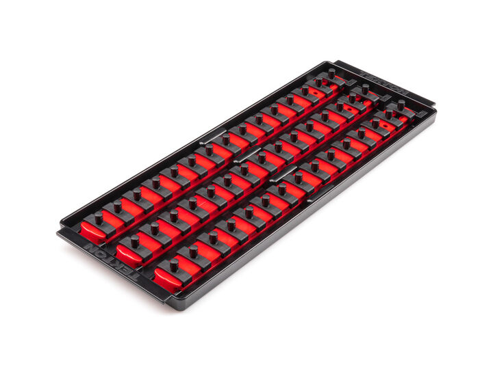 Tekton 1/4 Inch Drive 3-Rail Socket Organizer Set, Red (45-Tool)