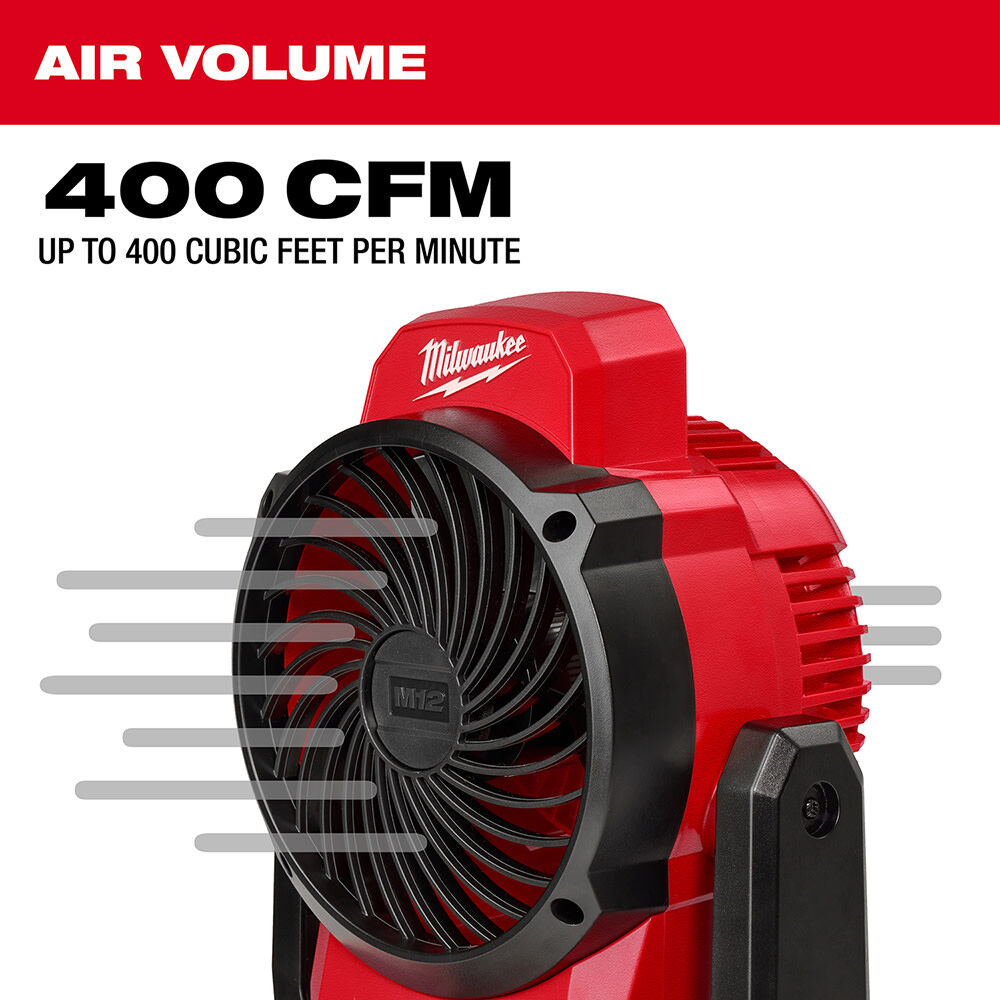 Milwaukee M12 Mounting Fan & 2.0Ah Compact Battery Pack Bundle, large image number 4