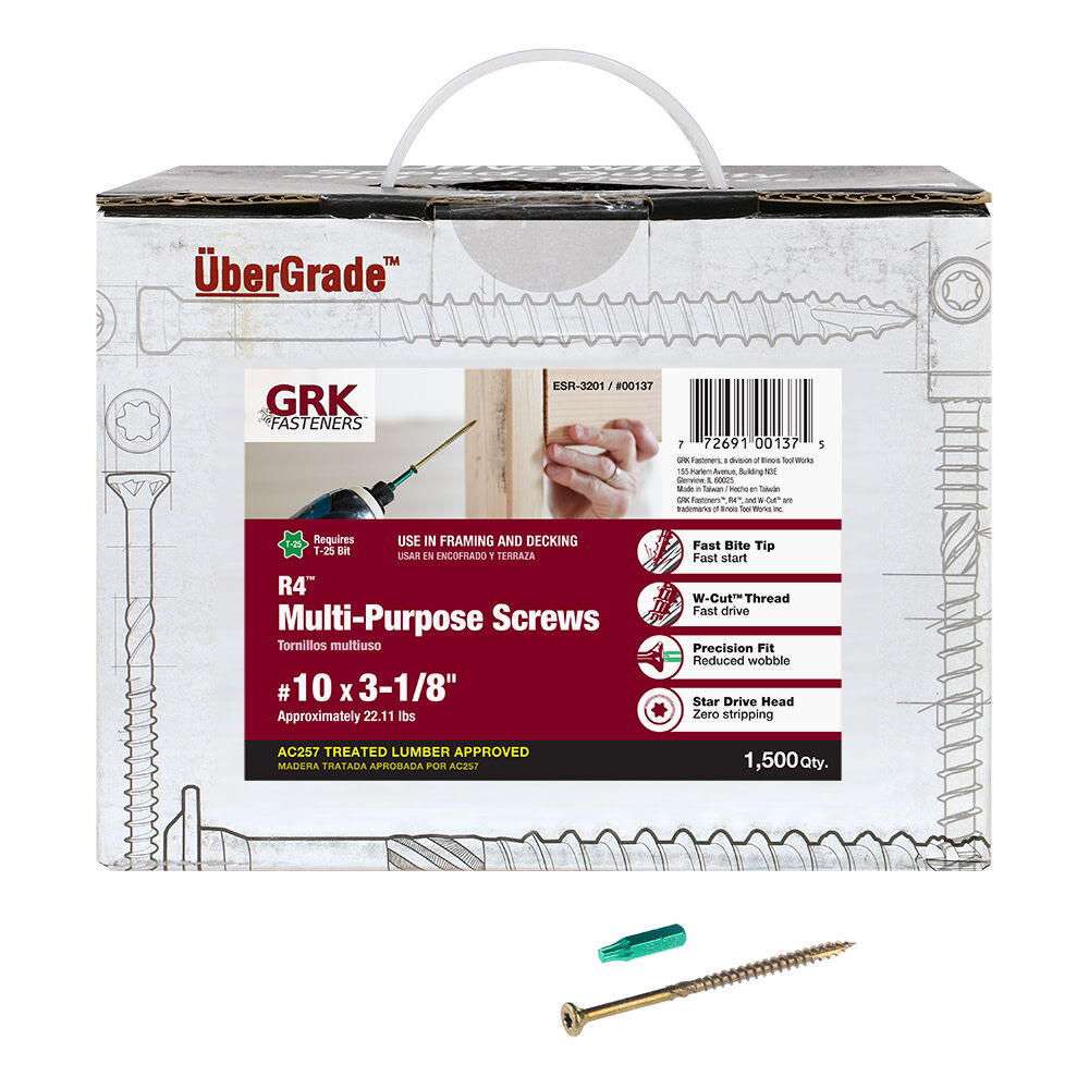 GRK Fasteners R4 Screw Bulk 10 x 3-1/8in (1500pcs), large image number 1