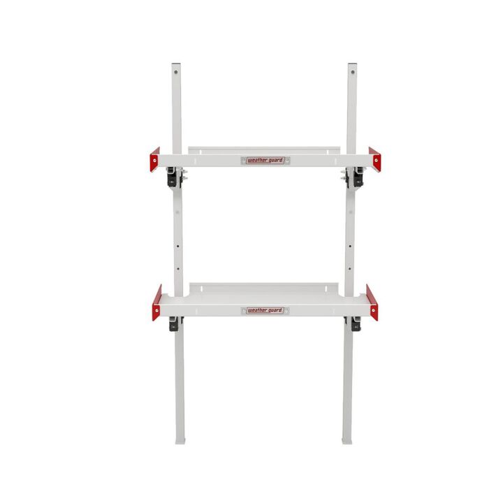 Weather Guard 36 Inch White/Red Aluminum Folding Van Shelving, large image number 4