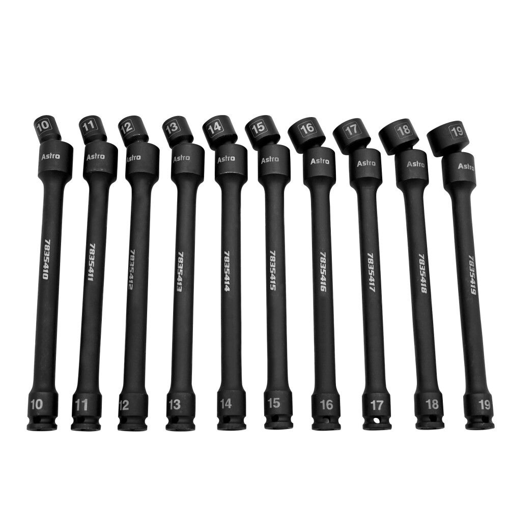 Astro Pneumatic Tools 3/8 Inch Drive Steel Metric Impact Extension Socket Set 10 Pieces, large image number 1