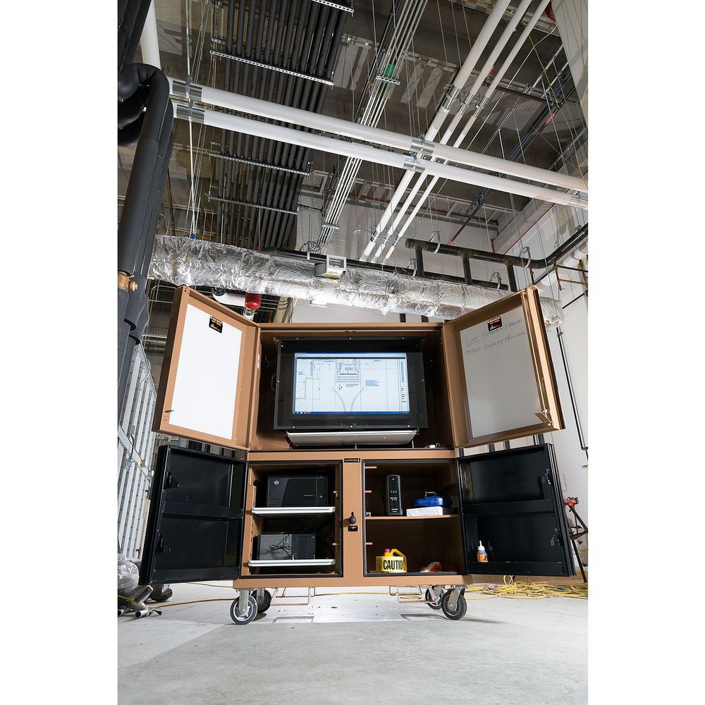 Knaack DataVault 150 Lbs Steel Mobile Digital Plan Station with 40 Inch TV Monitor & Laser Printer, large image number 13