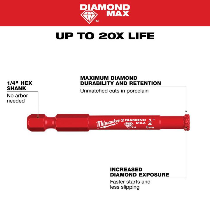 Milwaukee Diamond Max Hole Saw Bit Set, 8 Piece, large image number 4