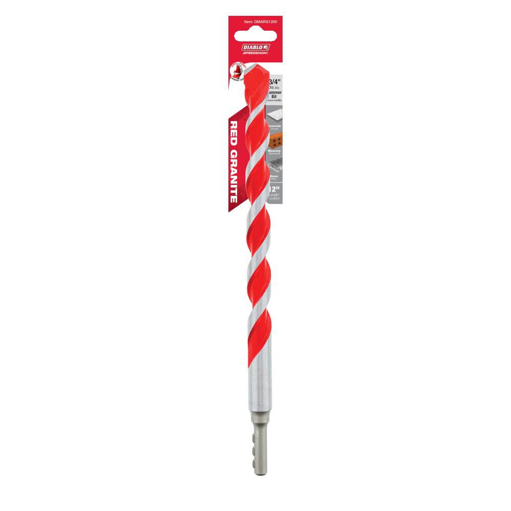 Diablo Tools 3/4 Inch x 10 Inch x 12 Inch SPEEDemon Red Granite Carbide-Tip Hammer Drill Bit, large image number 3