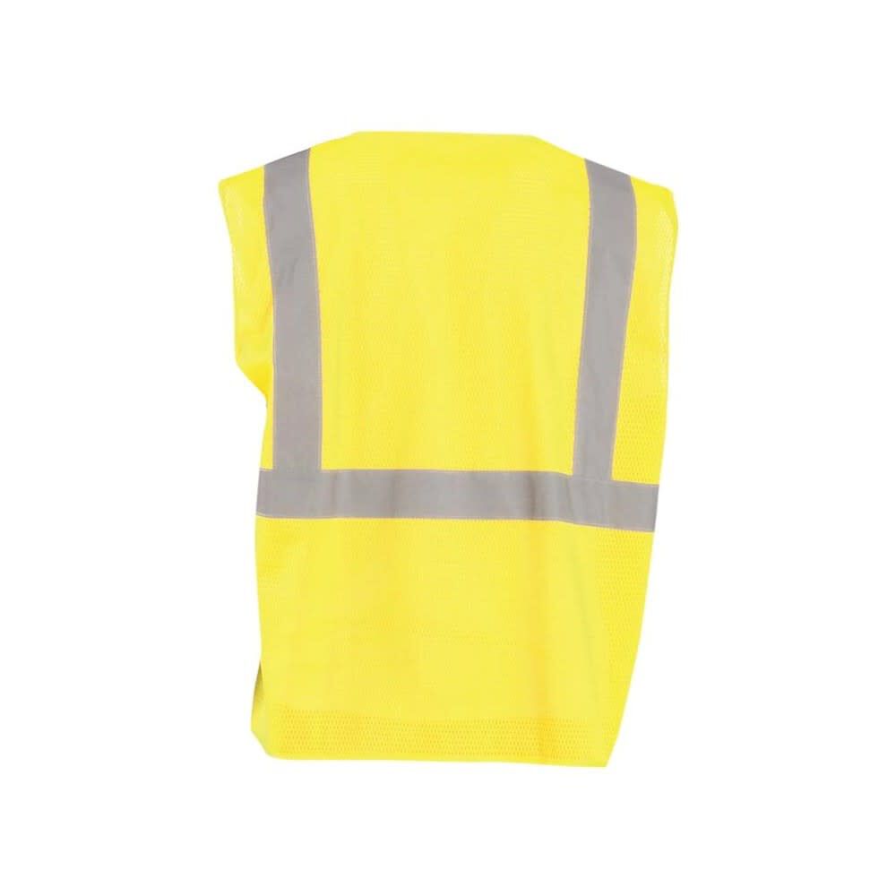 Occunomix Zipper Safety Vest Yellow High Visibility Mesh Standard Large, large image number 2