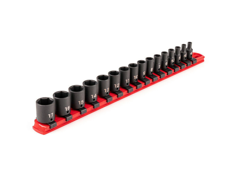 Tekton 1/4 Inch 6 Point Impact Socket Set, 16 Pieces (4-17 mm), large image number 2