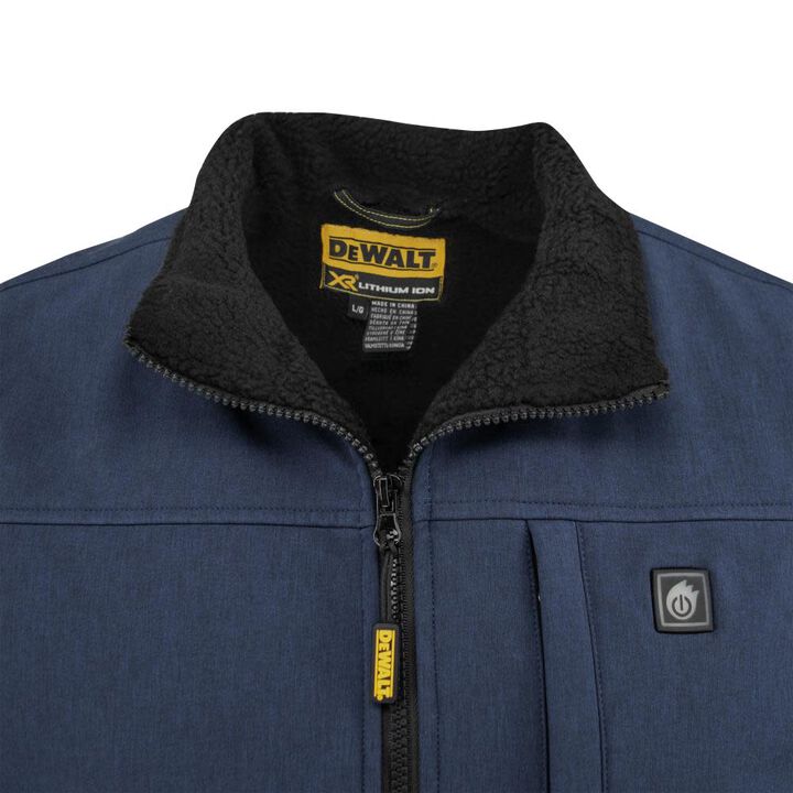 DEWALT Mens Heated Kit Soft Shell Vest with Sherpa Lining Navy 3X, large image number 8