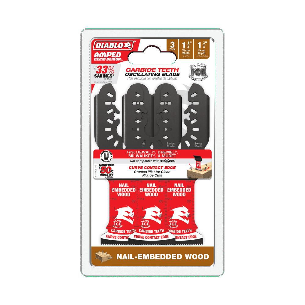 Diablo Tools 1-1/4in AMPED Carbide Teeth Oscillating Blades for Nail-Embedded, large image number 4