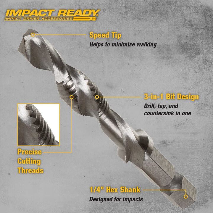 DEWALT 10-32 UNF Drill Tap 1/4 In. Capacity, large image number 1