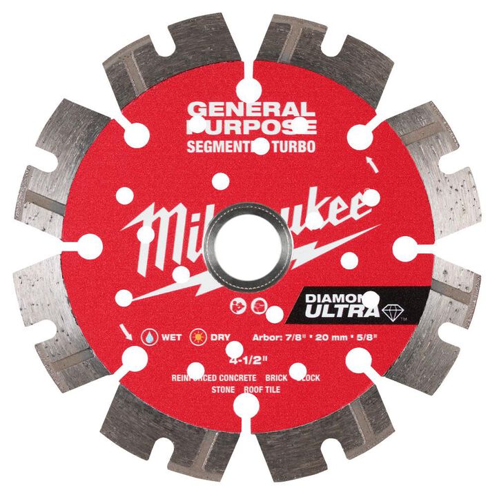 Milwaukee Diamond Ultra 4 1/2 Inch Segmented Turbo Rim Diamond Blade for Masonry, large image number 0