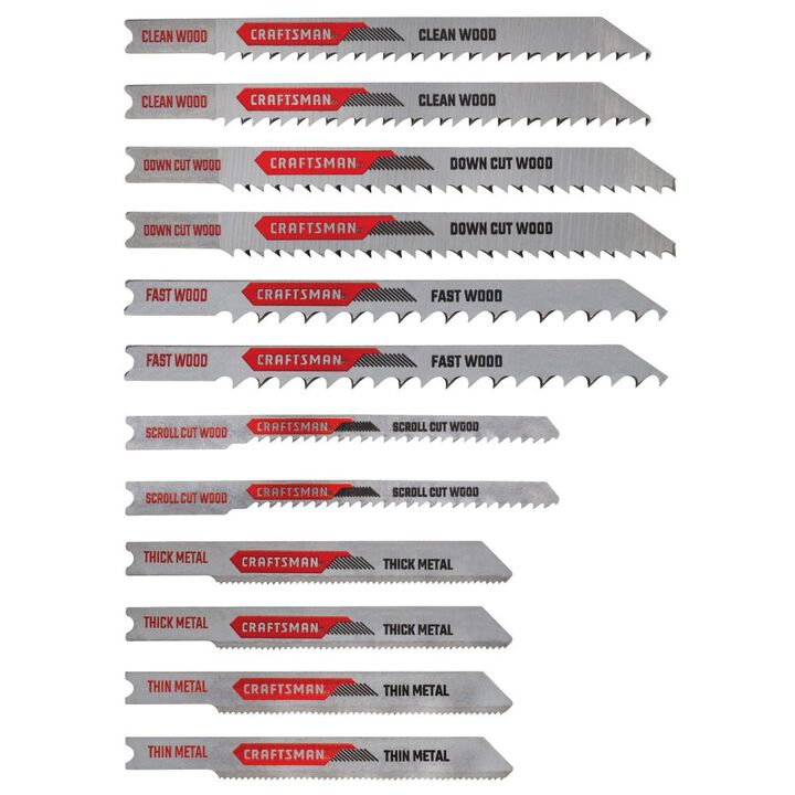 CRAFTSMAN U-Shank Jig Saw Blade Set 12 Pieces