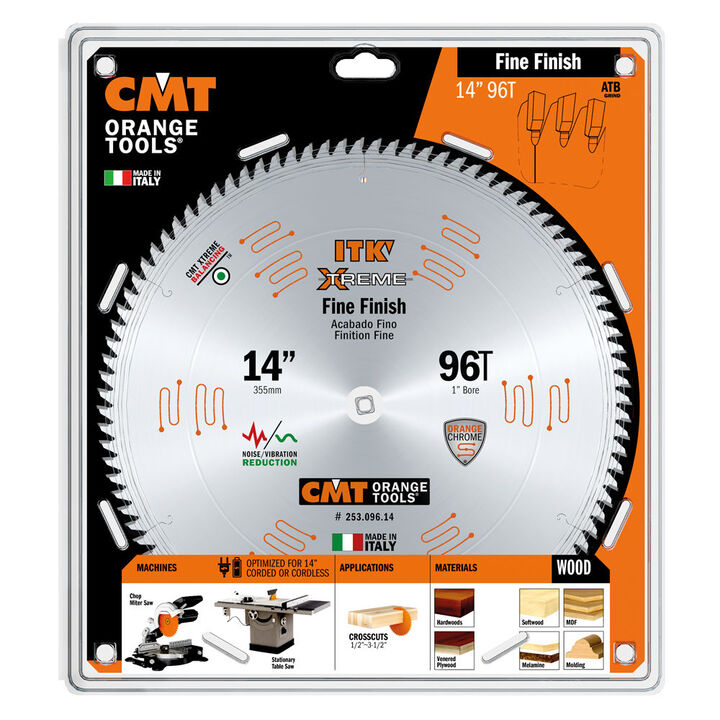 CMT 14in 96T Fine Finish Wood Circular Saw Blade, large image number 1