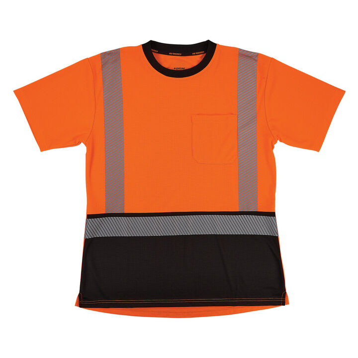 Ergodyne GloWear 8276BK Womens Performance Black Bottom Class 2 T-Shirt Hi-Vis Orange XL, large image number 8