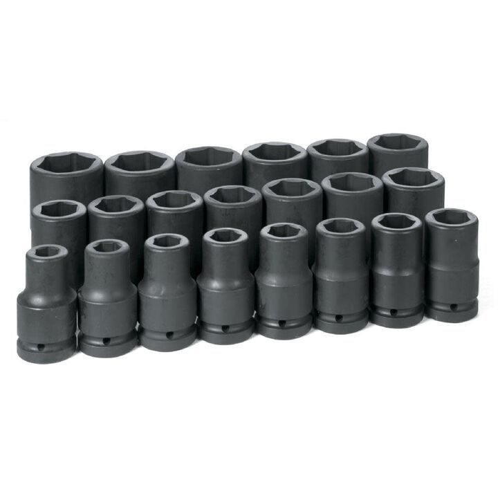 Grey Pneumatic 1in Drive 21 Piece Deep Fractional Set 3/4in to 2in