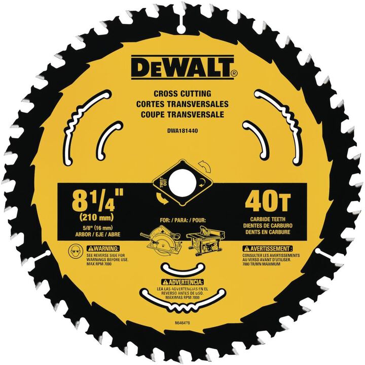 DEWALT 8-1/4in 40T Circular Saw Blade