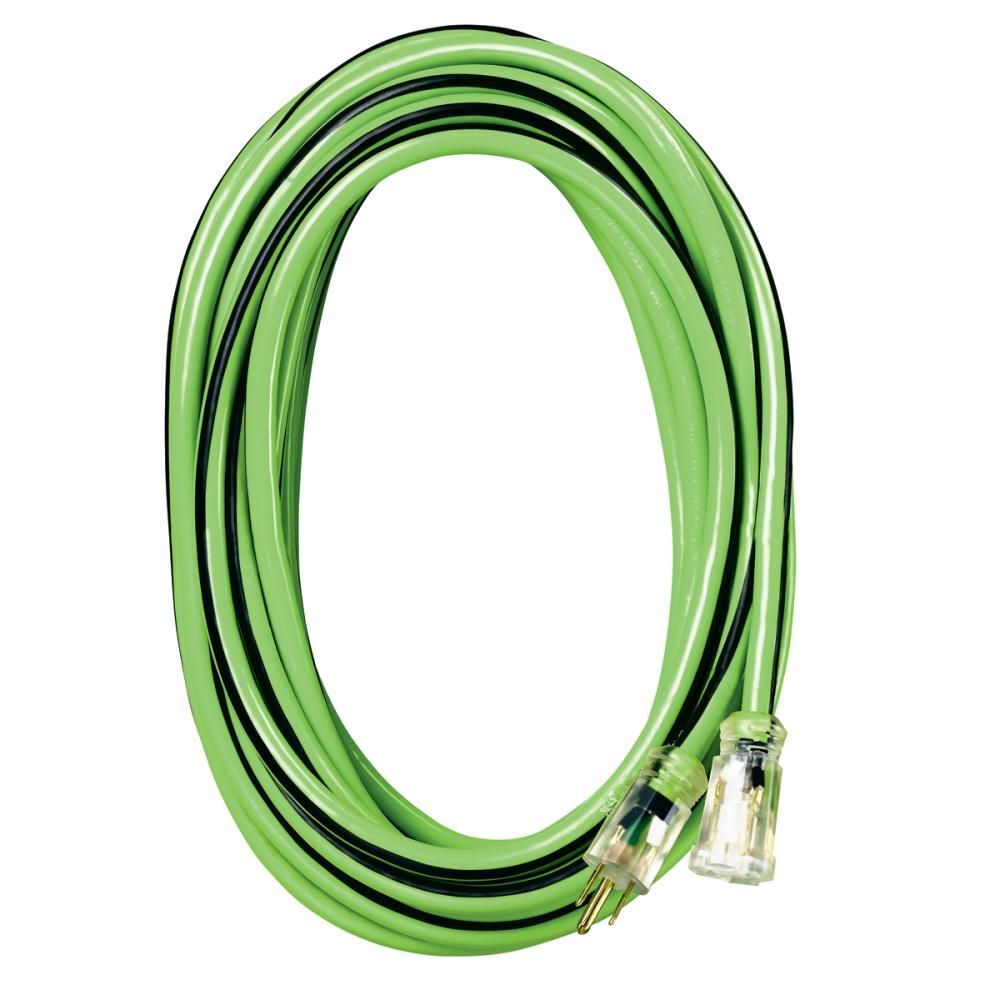 Voltec 50 Ft. 12/3 SJTW Green/Black U-Ground Kwik Kustom Extension Cord, large image number 1