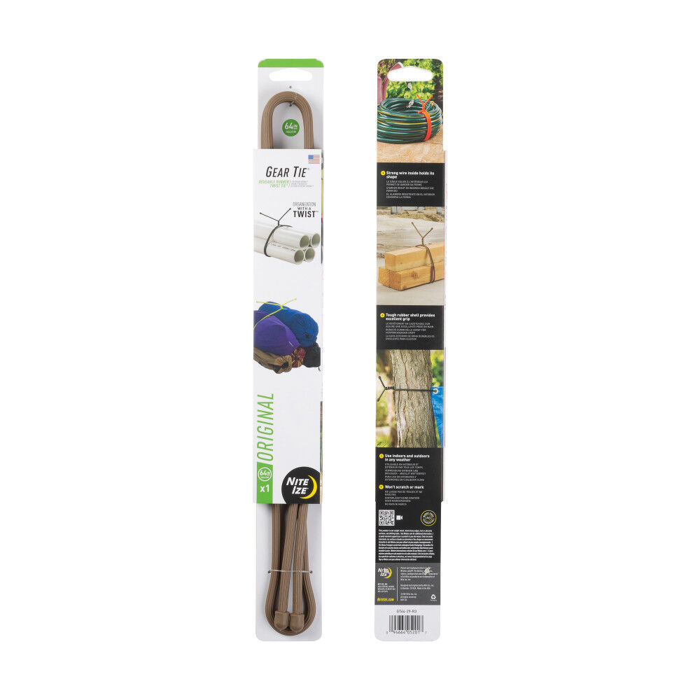 Nite Ize Gear Tie Reusable Rubber Twist Tie 64in Coyote, large image number 3