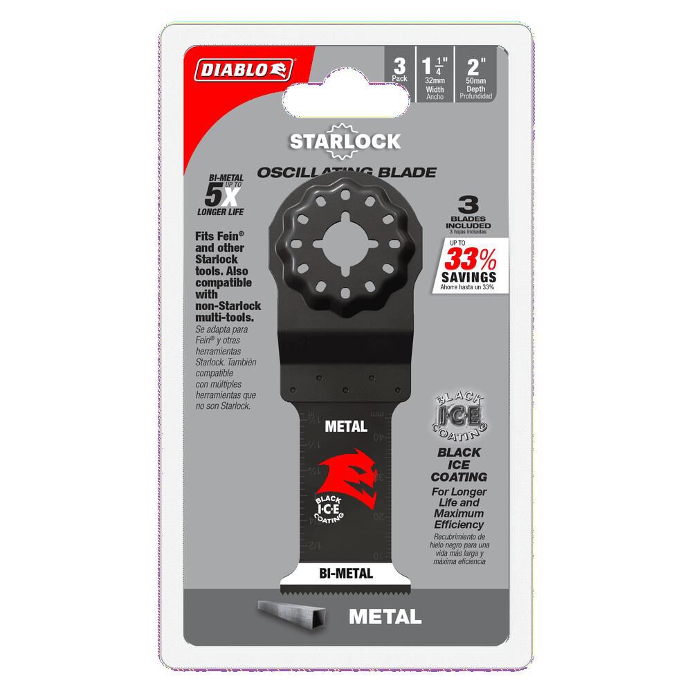 Diablo Tools 1-1/4in Starlock Bi-Metal Oscillating Blade for Metal 3pk, large image number 2