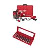 Milwaukee M18 1 1/2 Inch Lineman Magnetic Drill Kit, 9 Piece Annular Cutter Set Bundle, small image number 1
