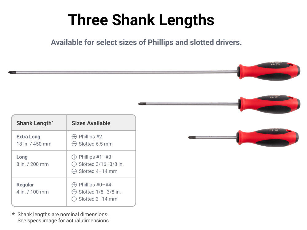 Tekton Phillips and Slotted Screwdriver Set #0 - #4, 3 - 14 mm 14 Pieces, large image number 6