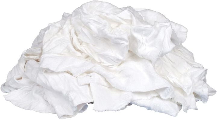Reclaimed Textiles 20 lb. Poly Bag of White Cotton Rags
