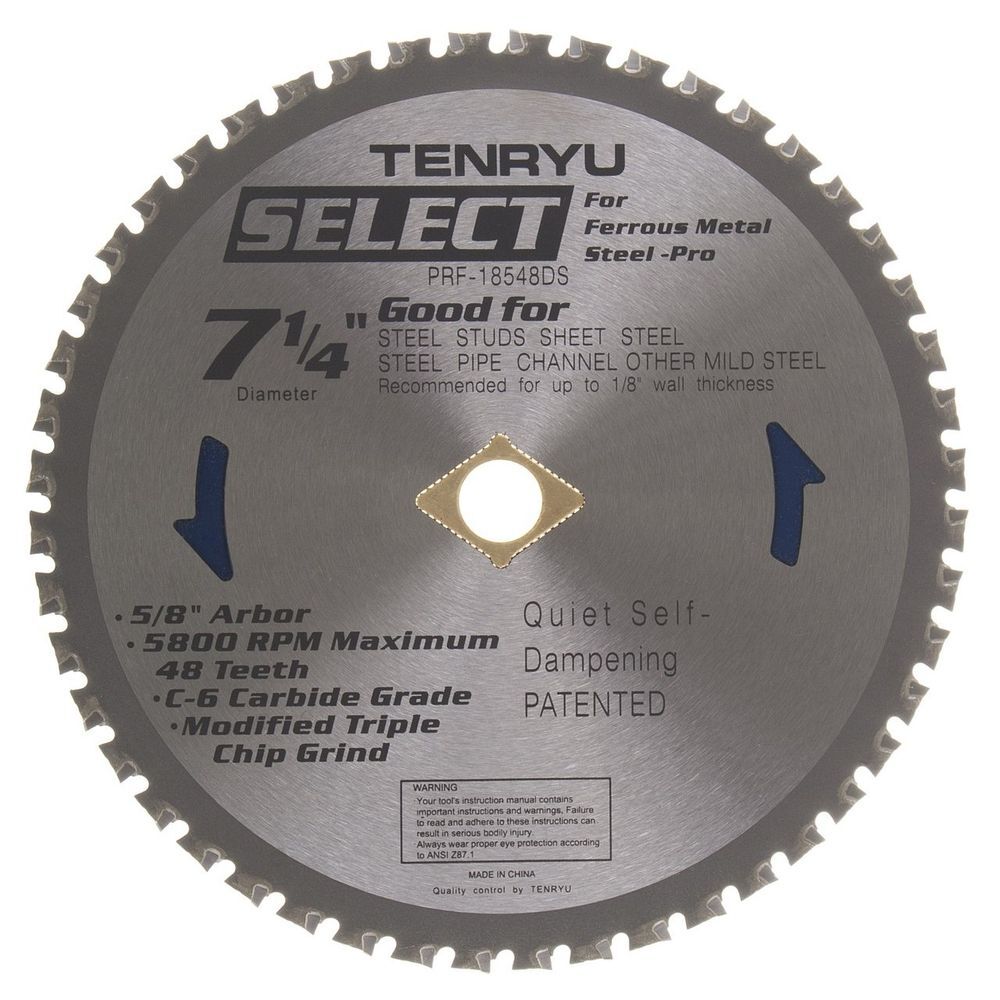 Tenryu 7-1/4 Inch 48T Mild Steel Cutting Carbide Tipped Circular Saw Blade, large image number 2