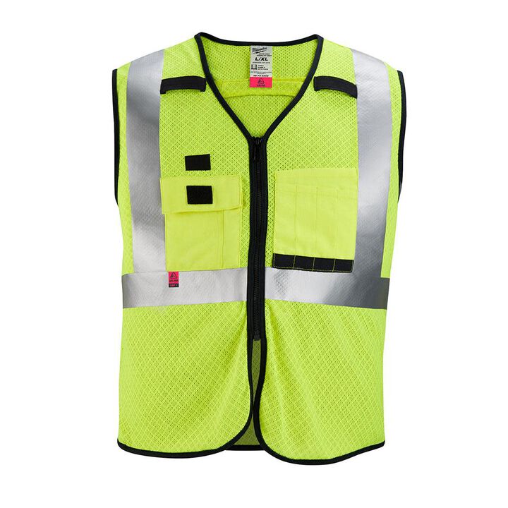 Milwaukee High Vis Safety Vest Yellow Class 2 Mesh AR/FR Cat 1 L/XL, large image number 0
