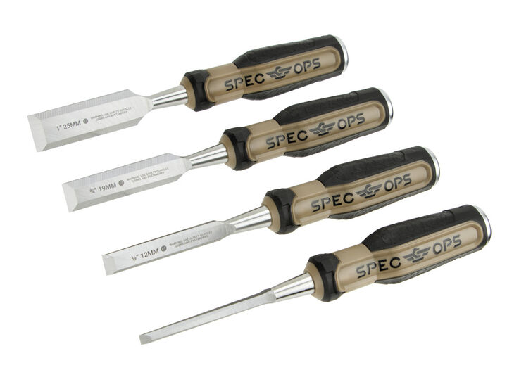 Spec Ops Bevel-Edge Wood Chisel Set, 4 Piece