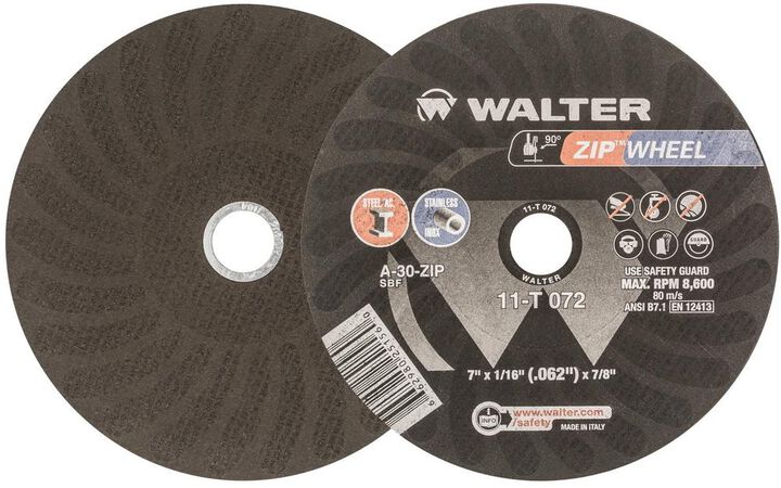 Walter Cut-Off Wheel, 7 x 1/16 x 7/8 Inch ZIP WHEEL, Type 1