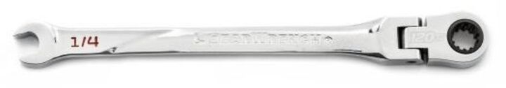 GEARWRENCH 120XP Universal Spline XL Flex Head Ratcheting Combination Wrench, 1/4 Inch