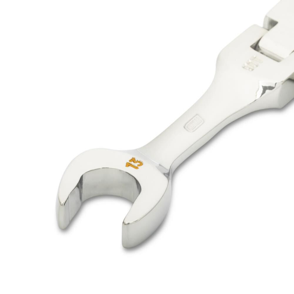 GEARWRENCH 13mm 90-Tooth 12 Point Stubby Flex Combination Ratcheting Wrench, large image number 3