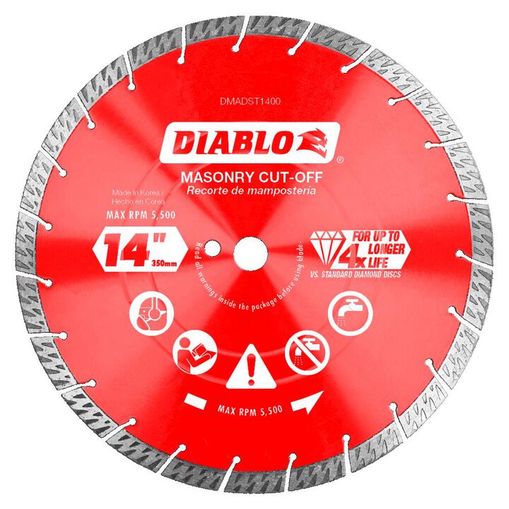 Diablo Tools 14 Inch Segmented Turbo Rim Diamond Cut-Off Blade for Masonry, large image number 0