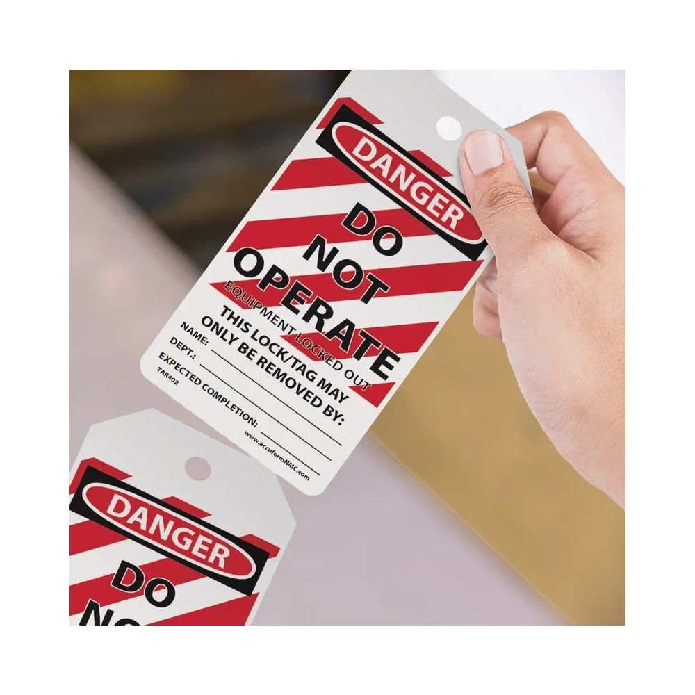 Accuform Cardstock OSHA Danger Do Not Operate Equipment Locked Out Tag, large image number 6