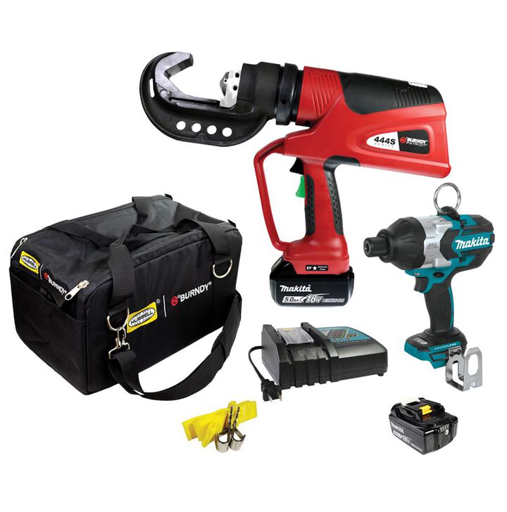 Burndy PAT444S Patriot Crimper & Makita Impact Wrench Bundle