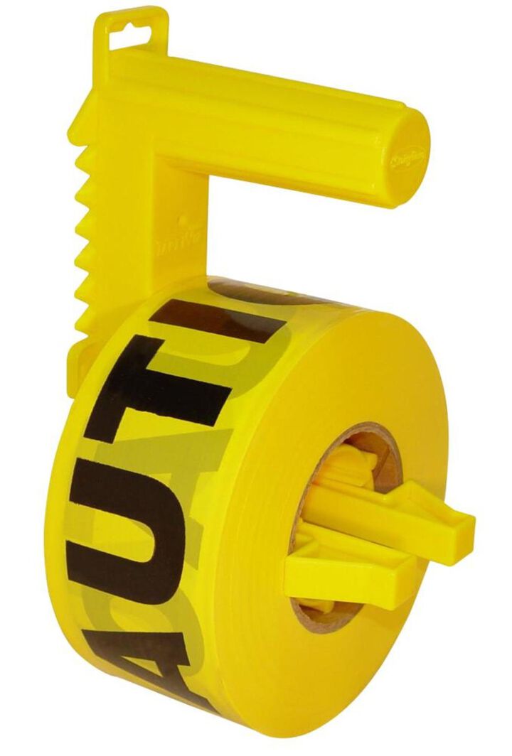 US Tape Pro Barricade Tape Dispenser with Yellow Caution Tape