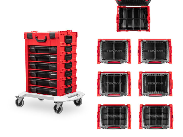 Tekton 6-Drawer Modular Stacking Parts Organizer Cart
