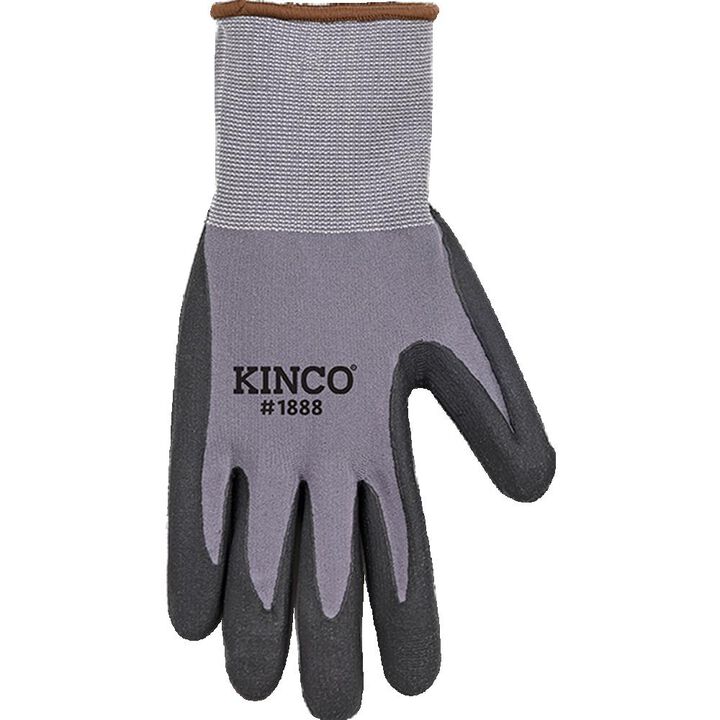 Kinco Gray/Black Nylon Knit & Micro-Foam Nitrile Palm Glove Large, large image number 3