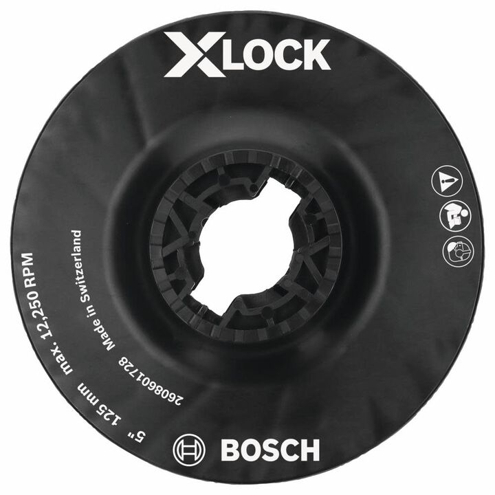 Bosch 5 Inch X-LOCK Backing Pad with X-LOCK Clip - Medium Hardness